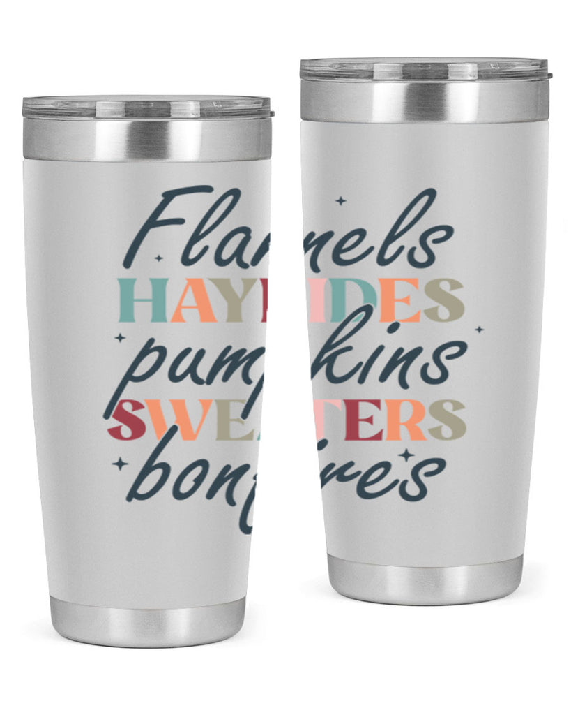 Flannels Hayrides Pumpkins Sweaters Bonfires 184#- fall- Tumbler