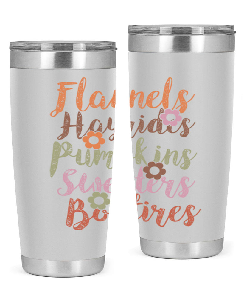 Flannels Hayrides Pumpkins Sweaters Bonfires 185#- fall- Tumbler