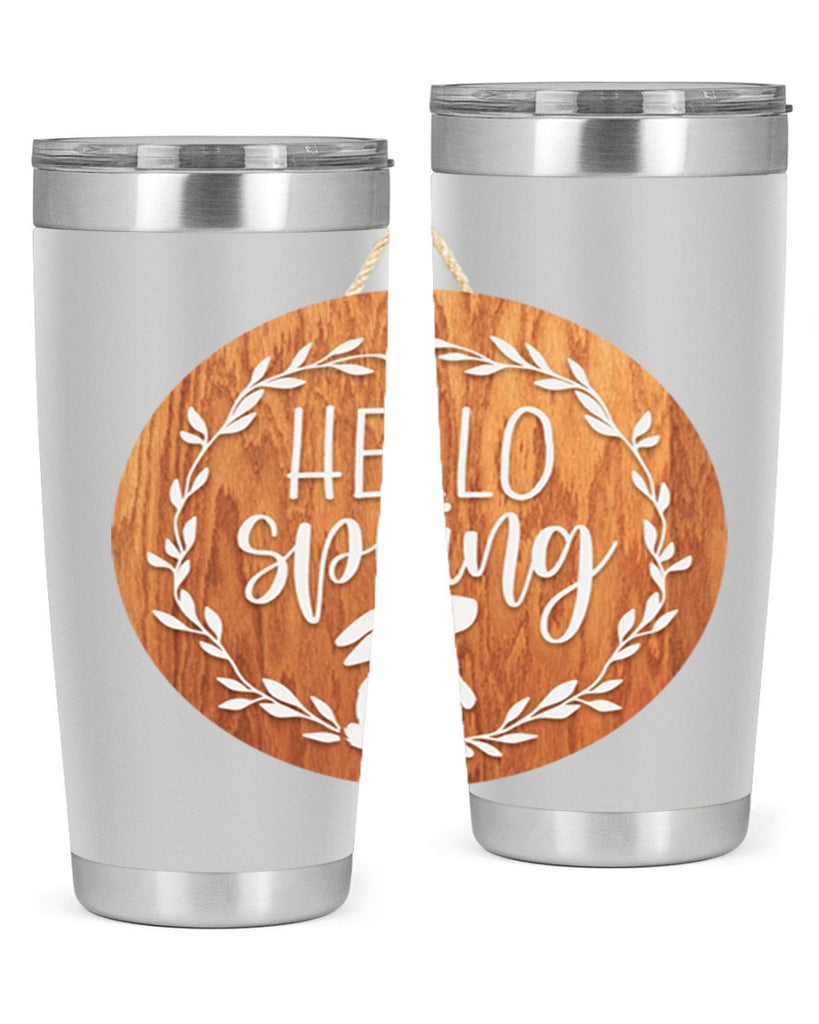 Hello Spring Bunny Wreath Mockup191#- spring- Tumbler
