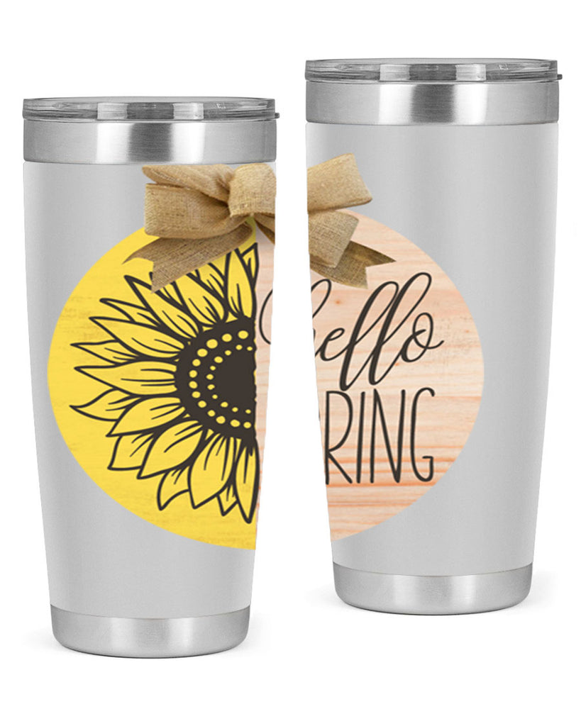 Hello spring half sunflower Mockup198#- spring- Tumbler