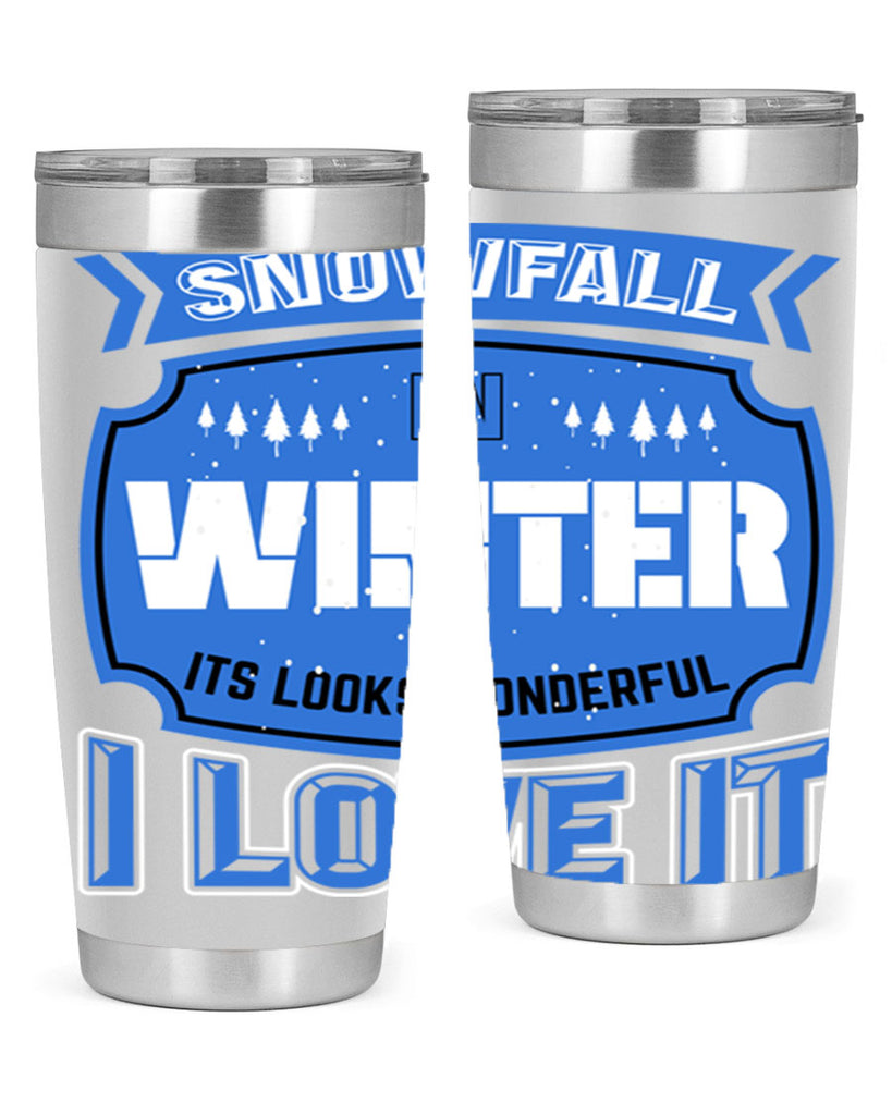 Snowfall in Winter 372#- winter- Tumbler