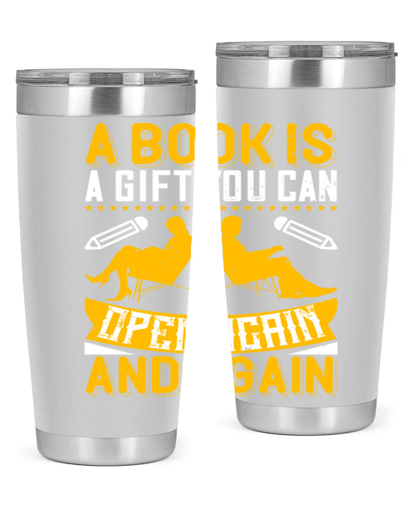 a book is a gift you can open again and again 80#- reading- Tumbler