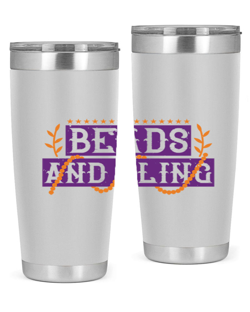 beads and bling 40#- mardi gras- Tumbler