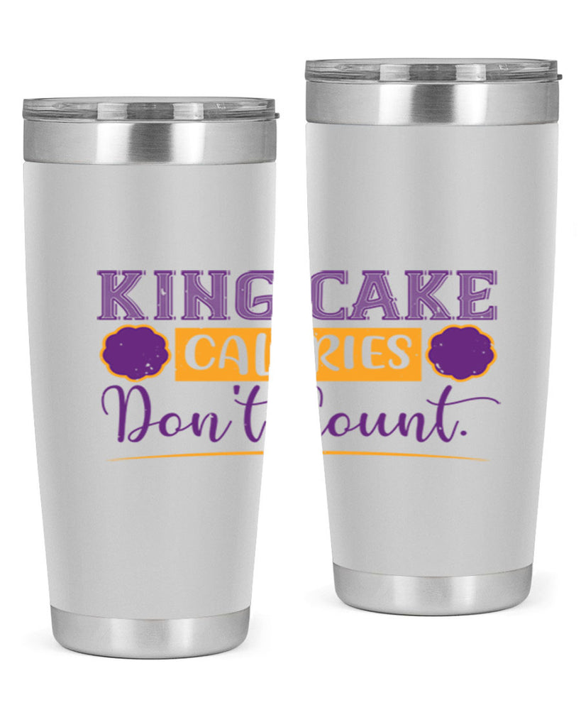 king cake calories dont count 54#- mardi gras- Tumbler