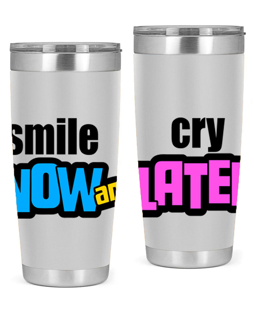 smile now and cry later 31#- black words phrases- Cotton Tank