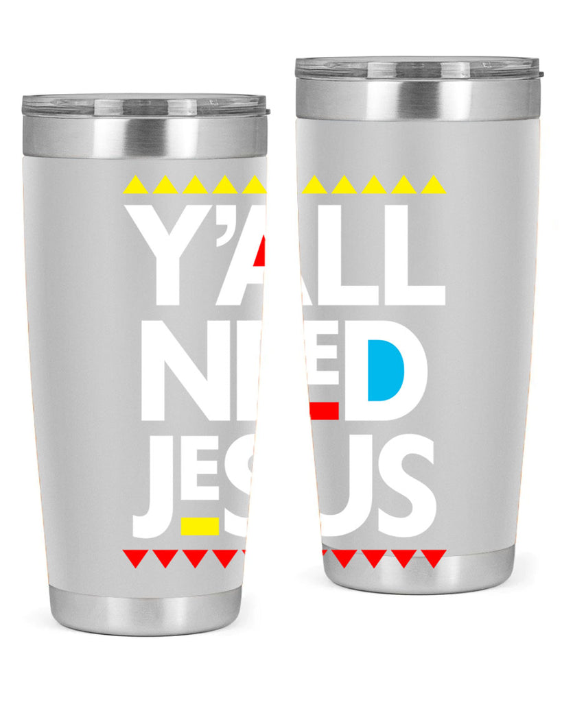 yall need jesus 4#- black words phrases- Cotton Tank