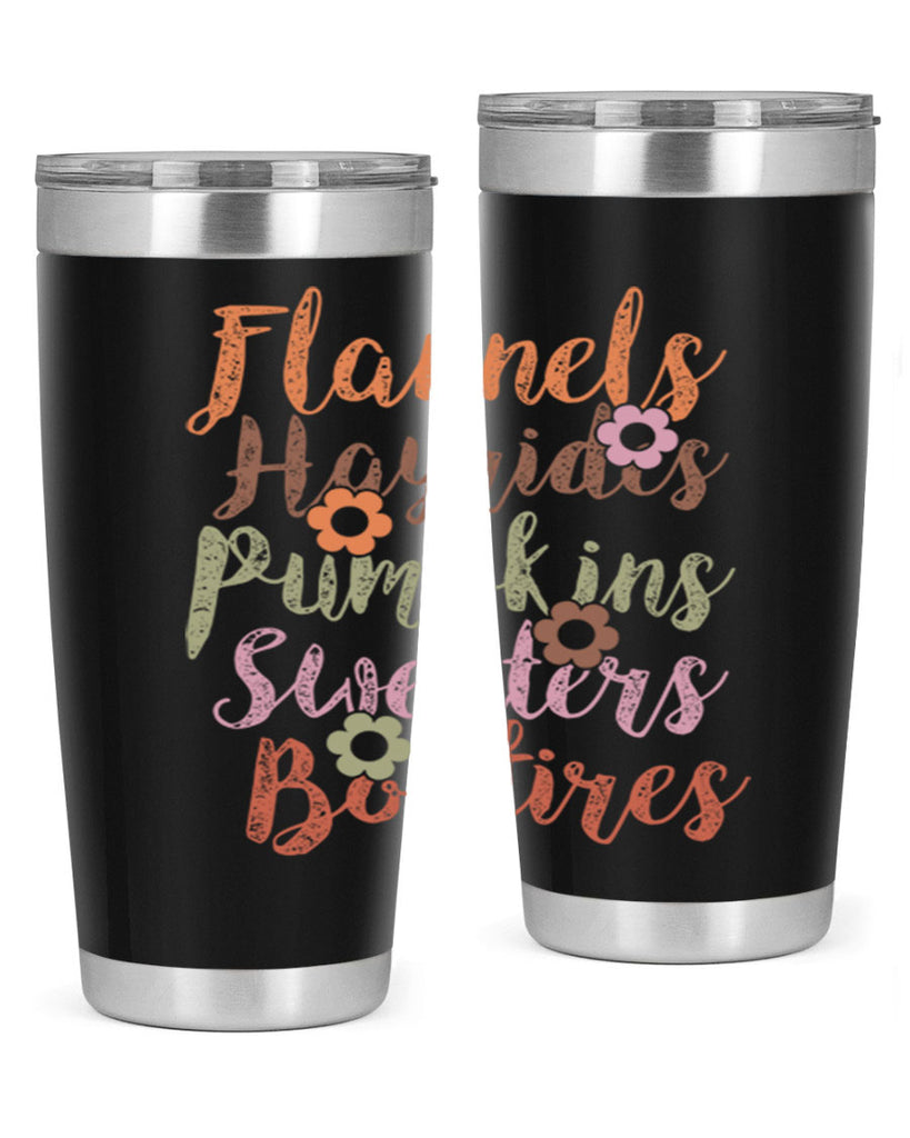 Flannels Hayrides Pumpkins Sweaters Bonfires 185#- fall- Tumbler