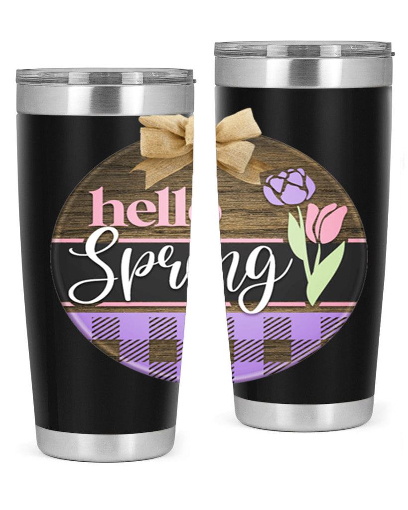 Hello spring plaid Mockup205#- spring- Tumbler