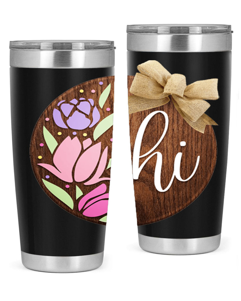 Hi pink flowers Mockup237#- spring- Tumbler