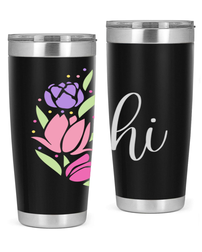 Hi pink flowers238#- spring- Tumbler