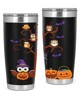 Owl With Pumpkin Halloween Tree A TurtleRabbit 16#- owl- Tumblers