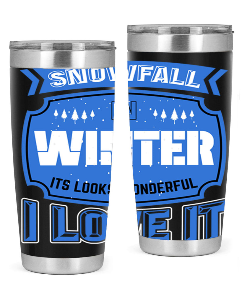 Snowfall in Winter 372#- winter- Tumbler