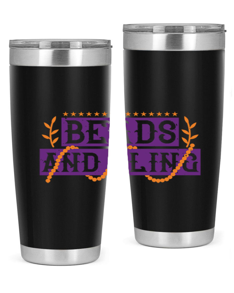beads and bling 40#- mardi gras- Tumbler