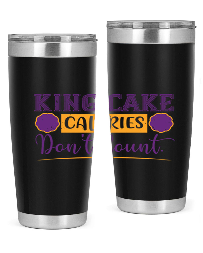 king cake calories dont count 54#- mardi gras- Tumbler