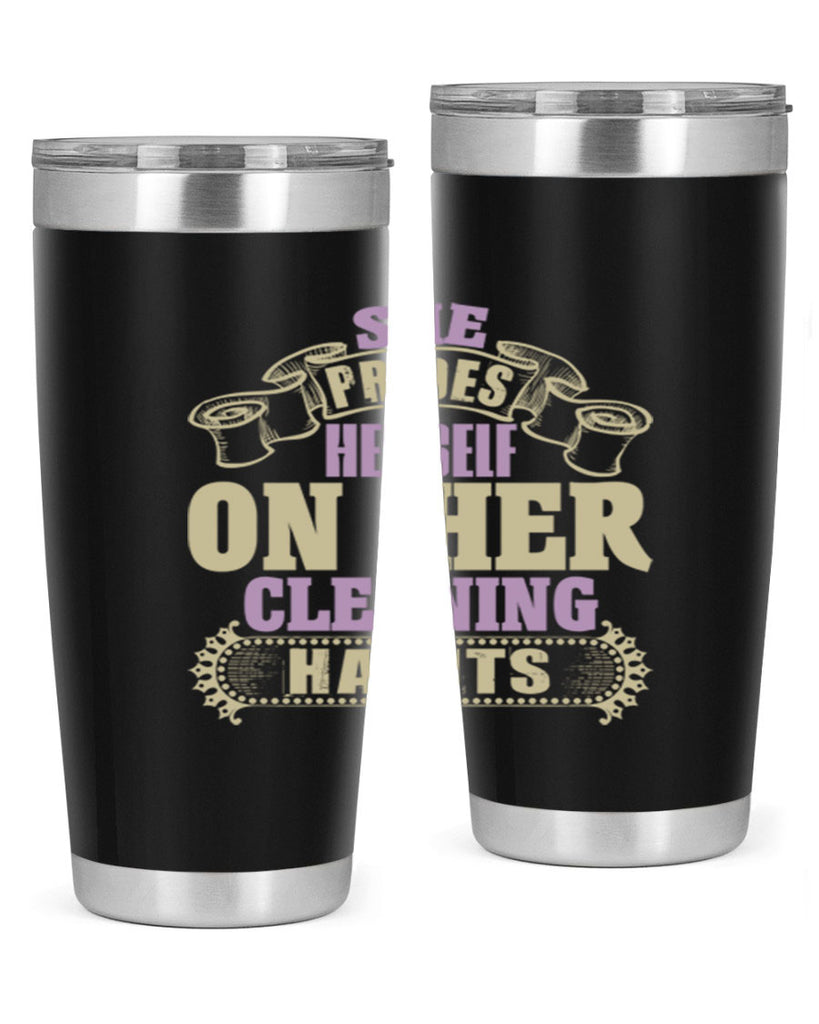 she prides hereself on her cleaning habits Style 14#- cleaner- tumbler