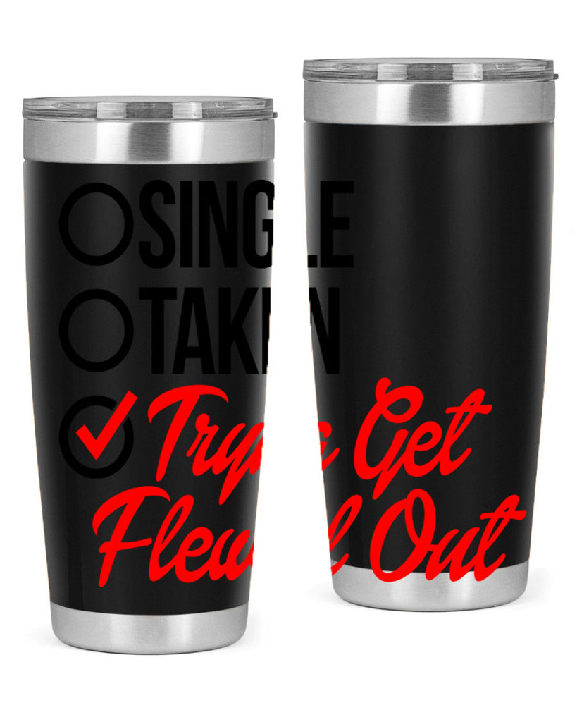 single taken tryna get flewed out 36#- black words phrases- Cotton Tank