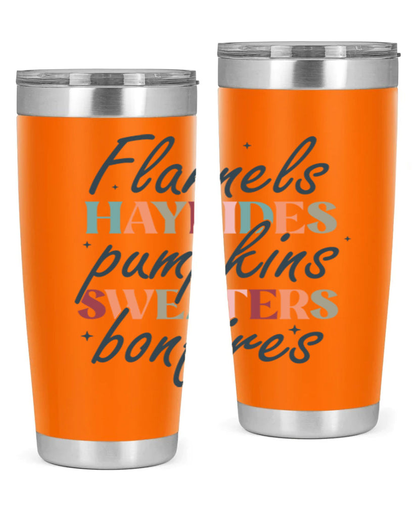Flannels Hayrides Pumpkins Sweaters Bonfires 184#- fall- Tumbler