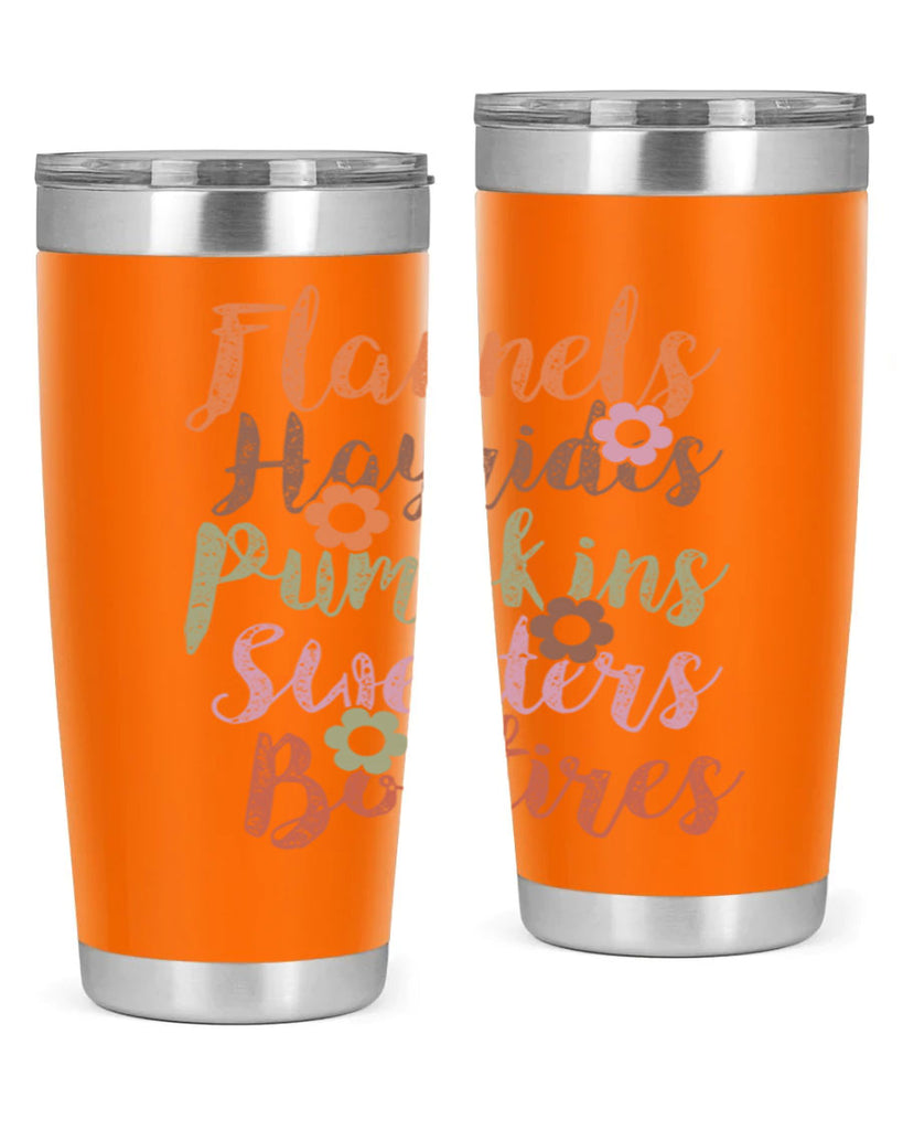 Flannels Hayrides Pumpkins Sweaters Bonfires 185#- fall- Tumbler
