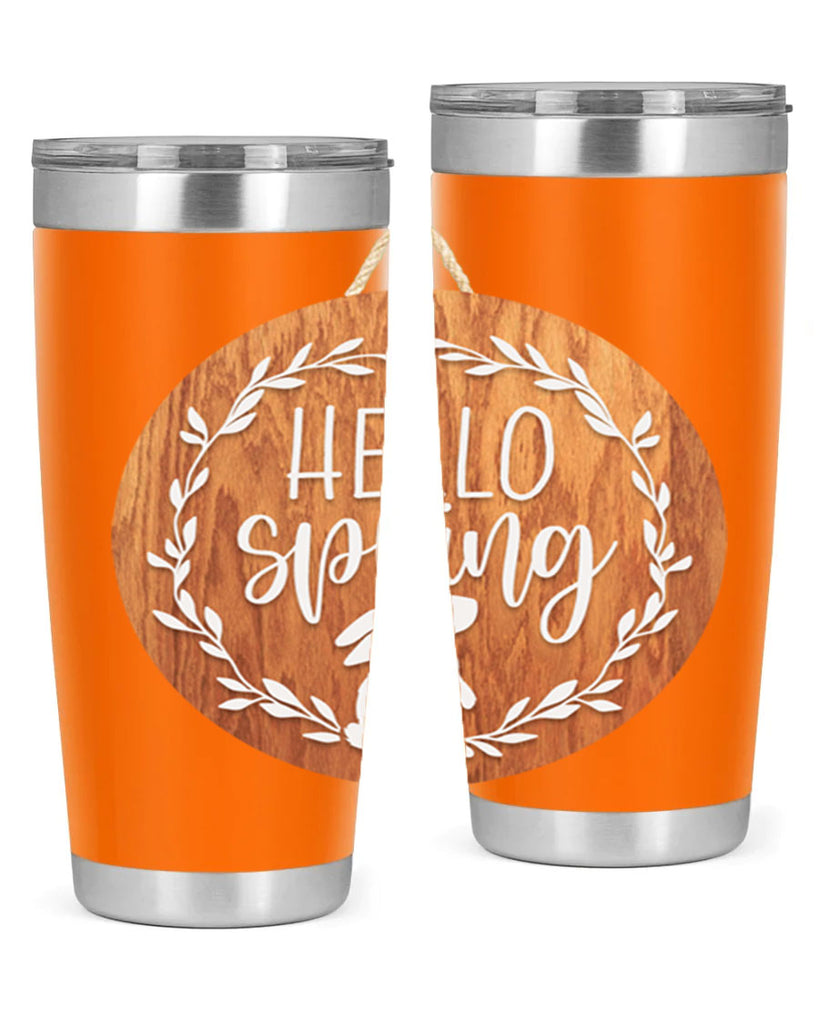 Hello Spring Bunny Wreath Mockup191#- spring- Tumbler