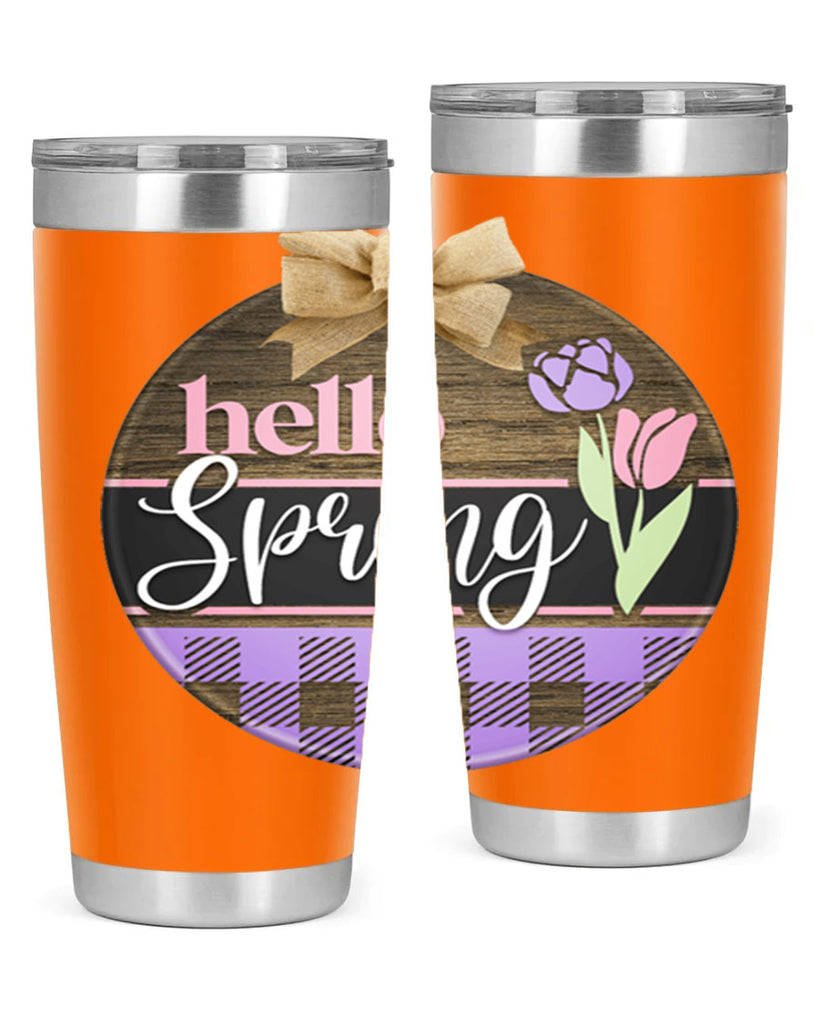 Hello spring plaid Mockup205#- spring- Tumbler