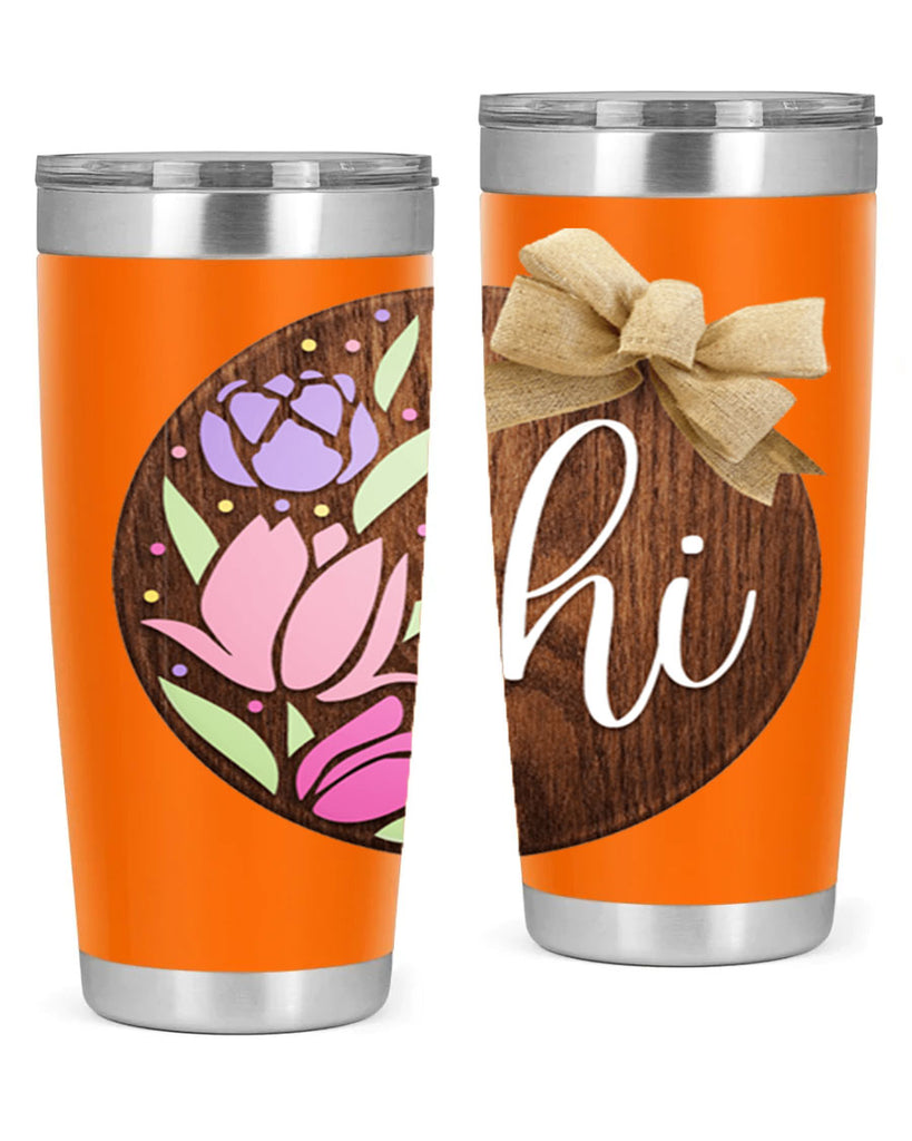 Hi pink flowers Mockup237#- spring- Tumbler