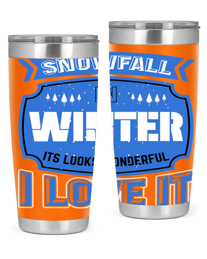 Snowfall in Winter 372#- winter- Tumbler
