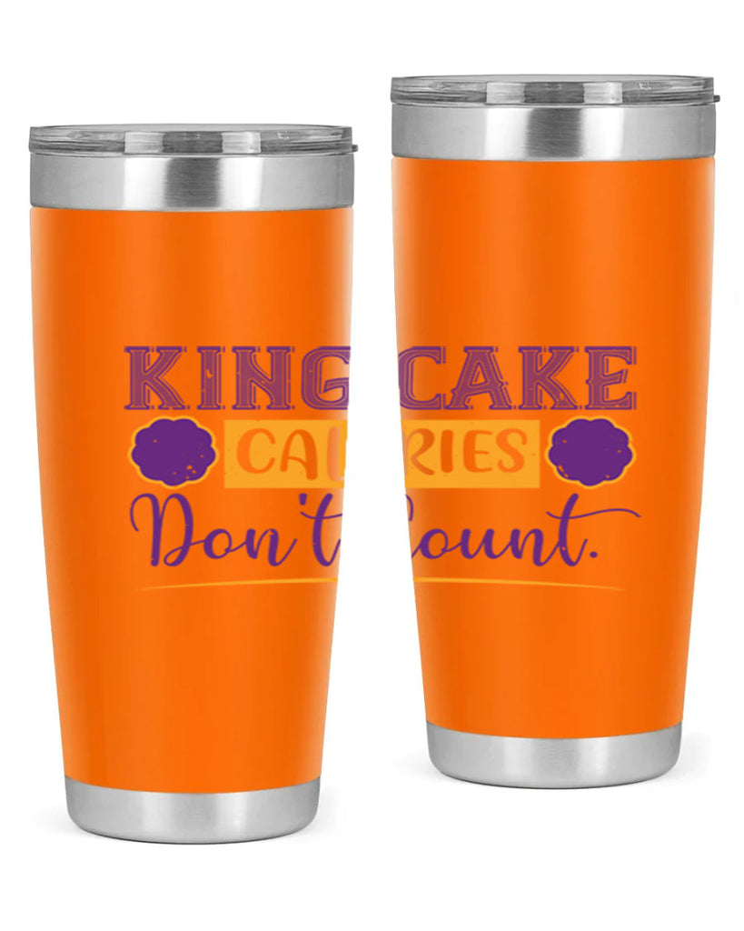 king cake calories dont count 54#- mardi gras- Tumbler