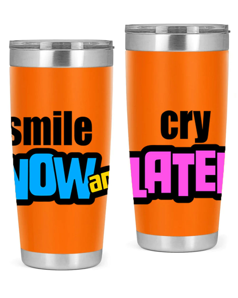 smile now and cry later 31#- black words phrases- Cotton Tank