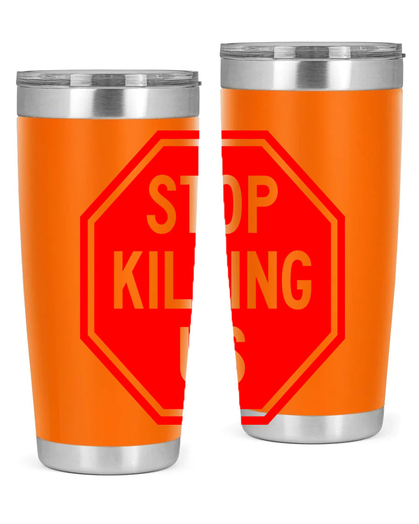 stop killing us 25#- black words phrases- Cotton Tank