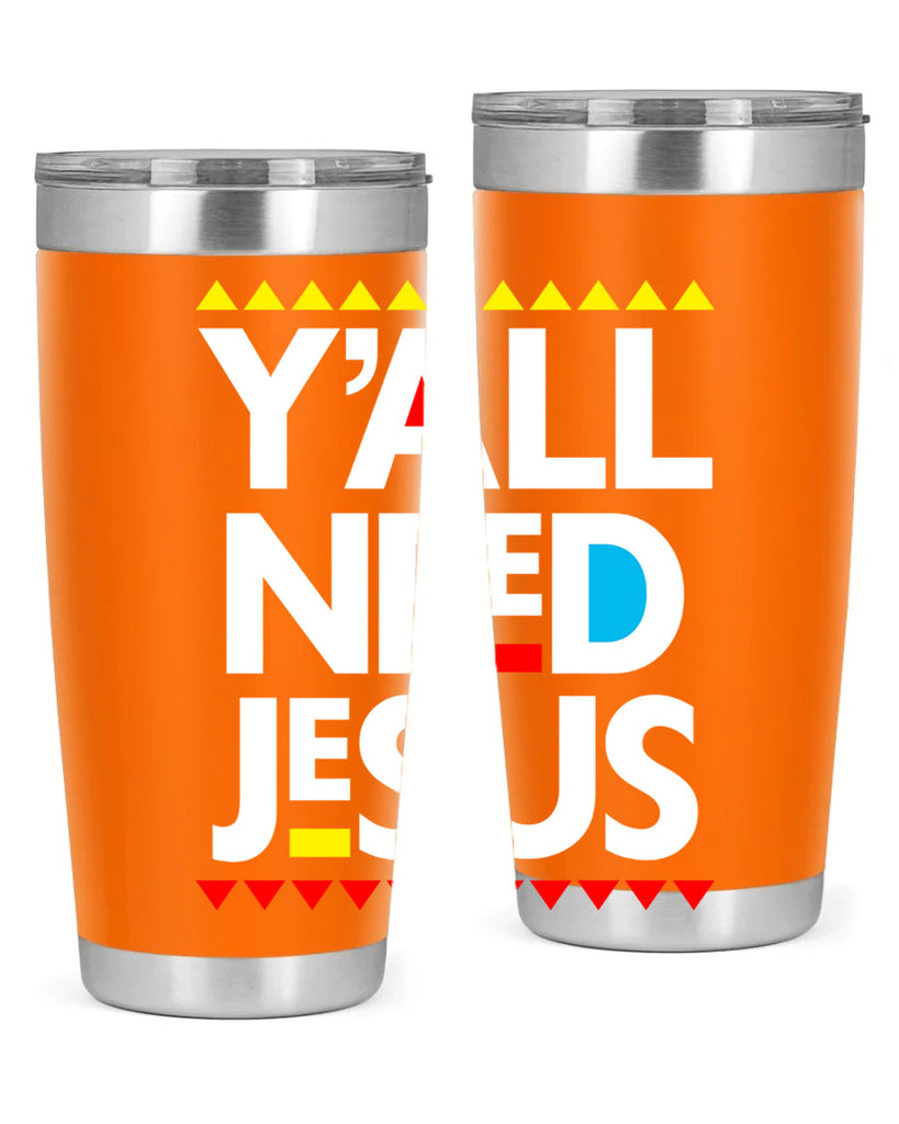 yall need jesus 4#- black words phrases- Cotton Tank