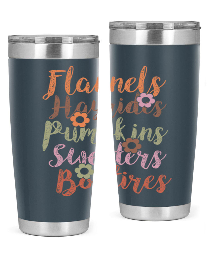 Flannels Hayrides Pumpkins Sweaters Bonfires 185#- fall- Tumbler