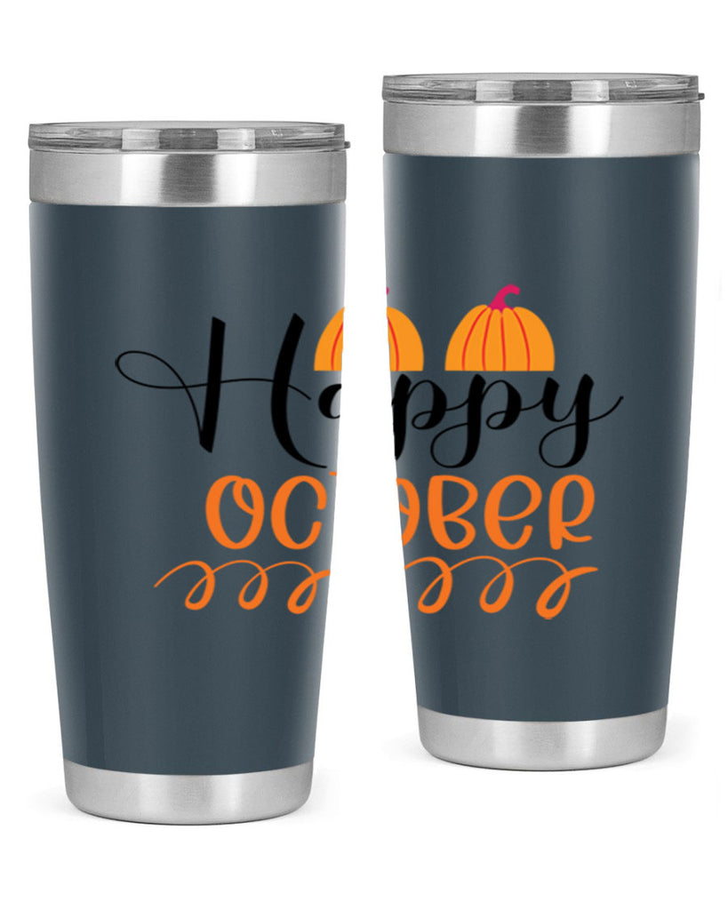 Happy October 238#- fall- Tumbler