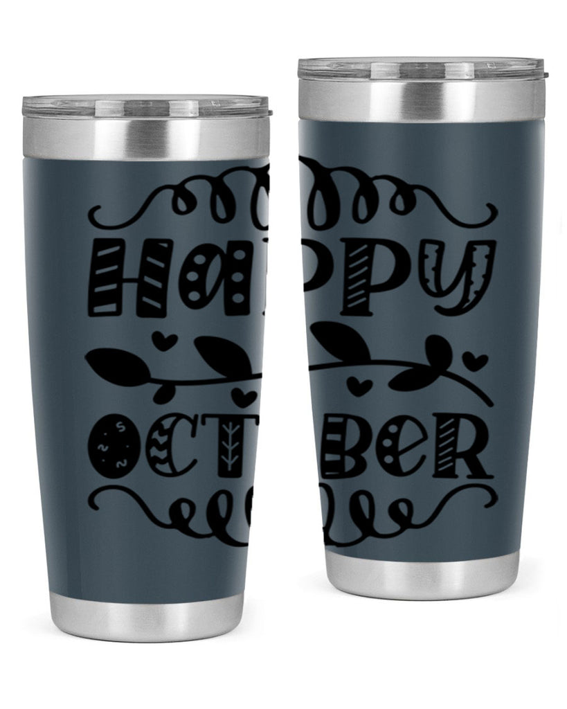 Happy October 239#- fall- Tumbler