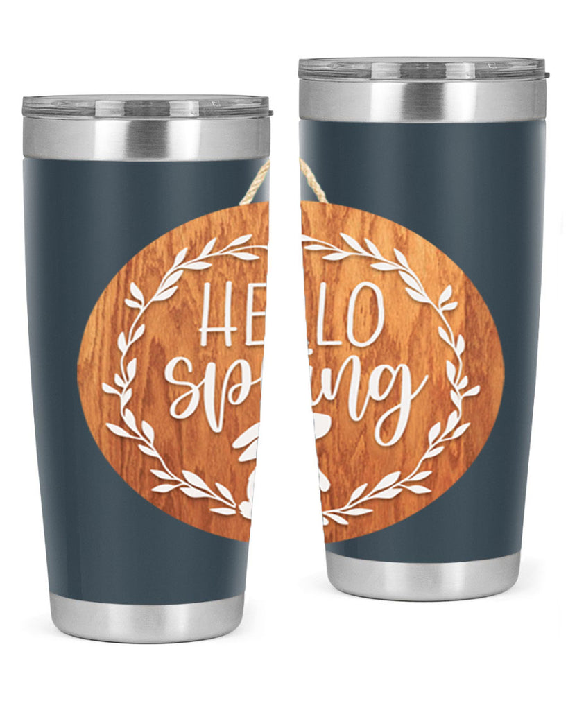 Hello Spring Bunny Wreath Mockup191#- spring- Tumbler