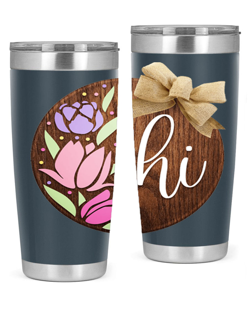 Hi pink flowers Mockup237#- spring- Tumbler