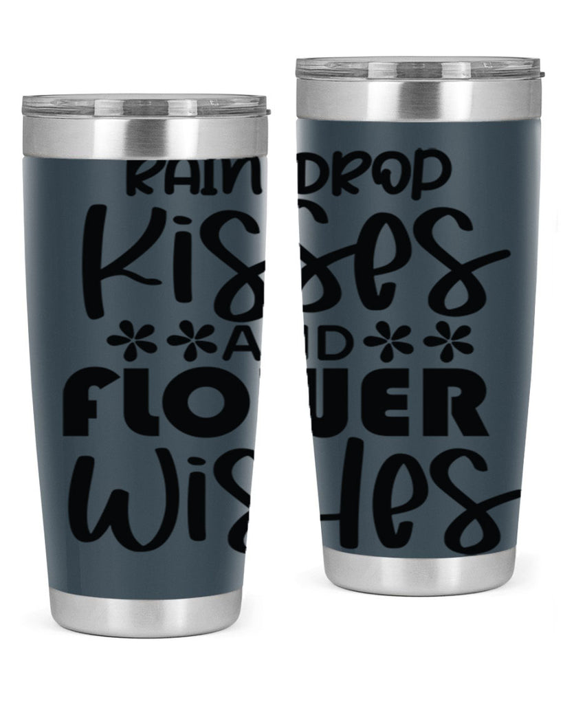 Rain drop kisses and flower 398#- spring- Tumbler