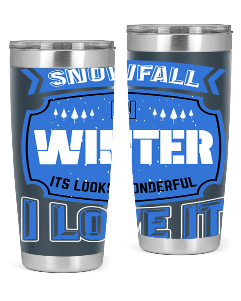 Snowfall in Winter 372#- winter- Tumbler