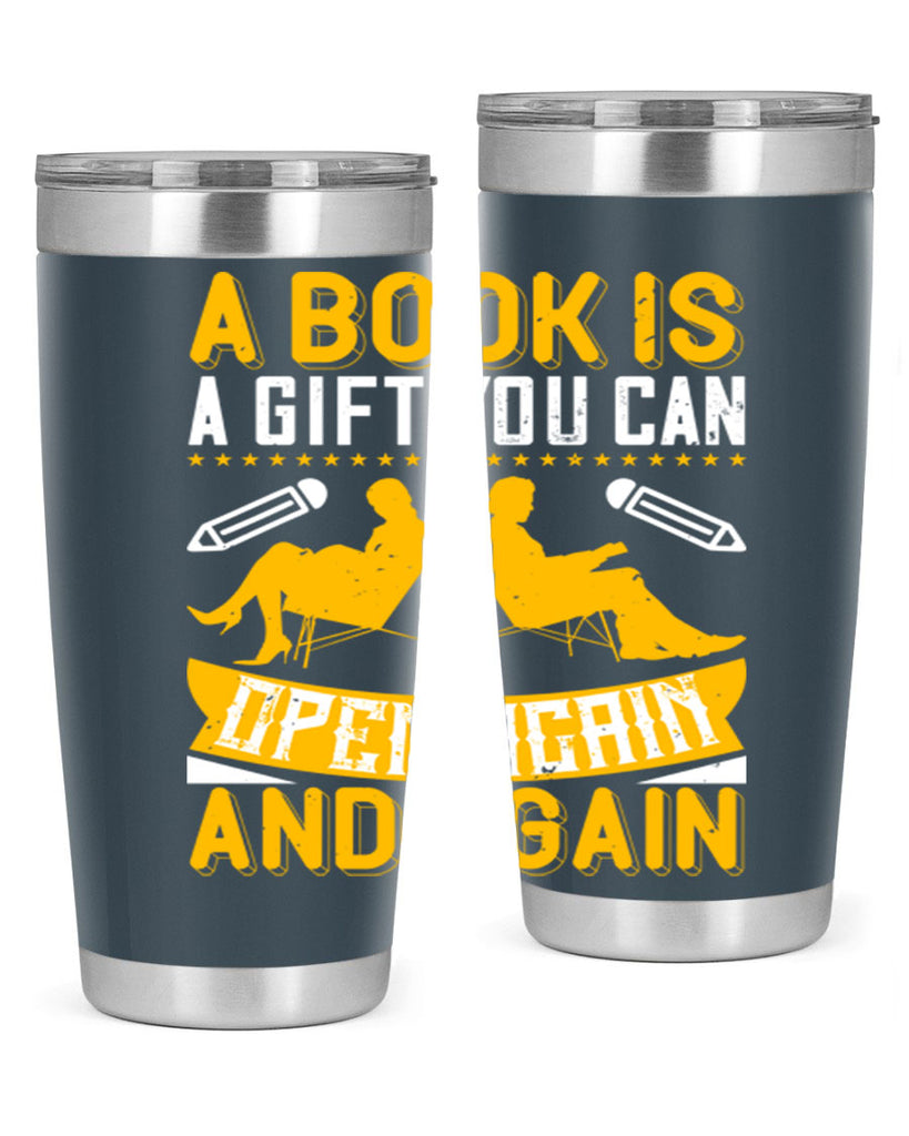 a book is a gift you can open again and again 80#- reading- Tumbler
