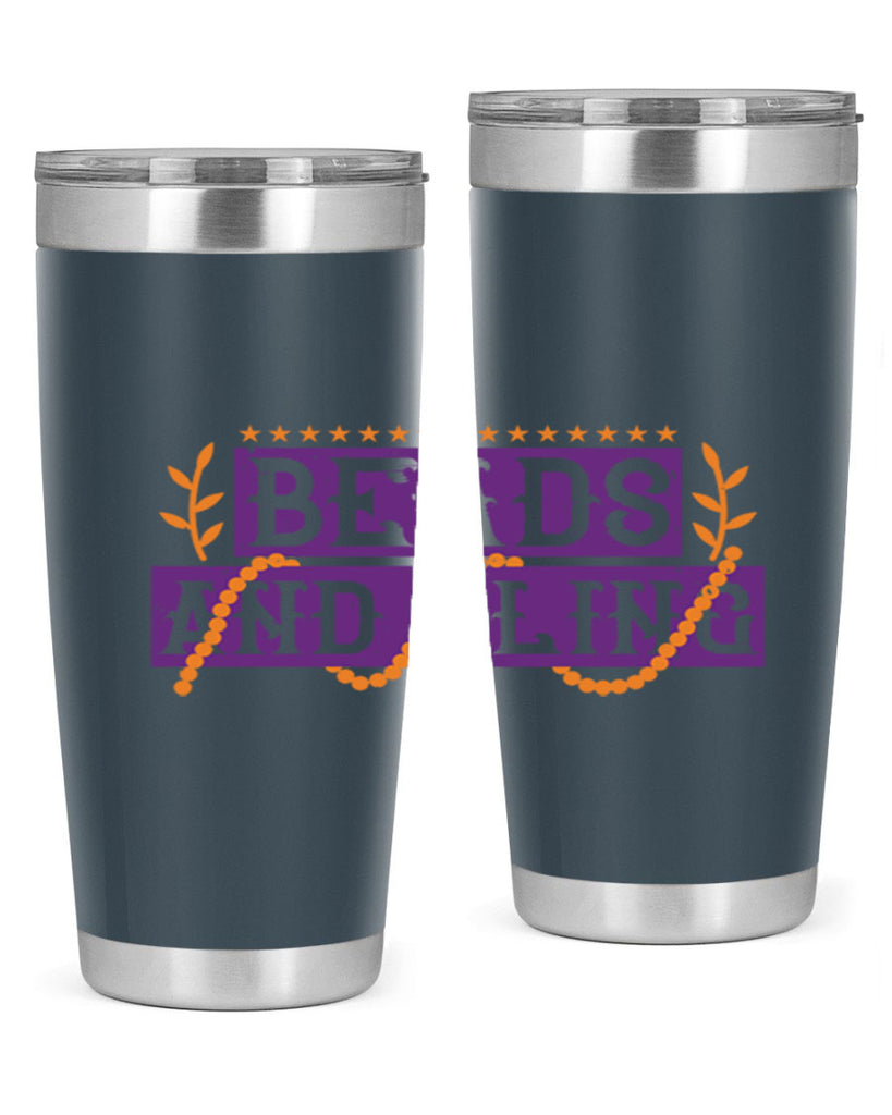 beads and bling 40#- mardi gras- Tumbler