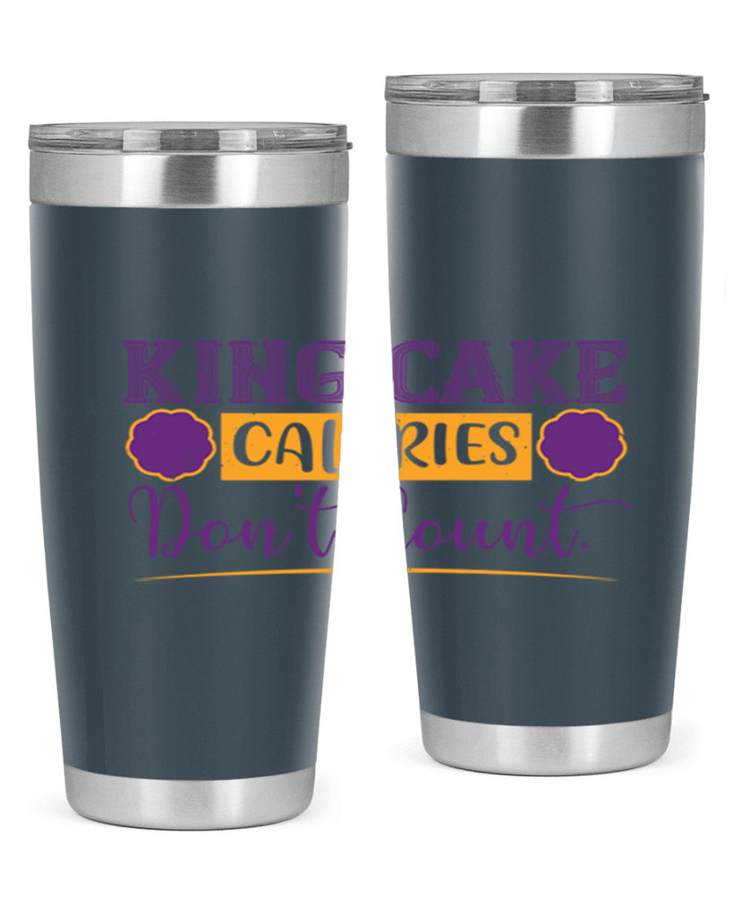 king cake calories dont count 54#- mardi gras- Tumbler
