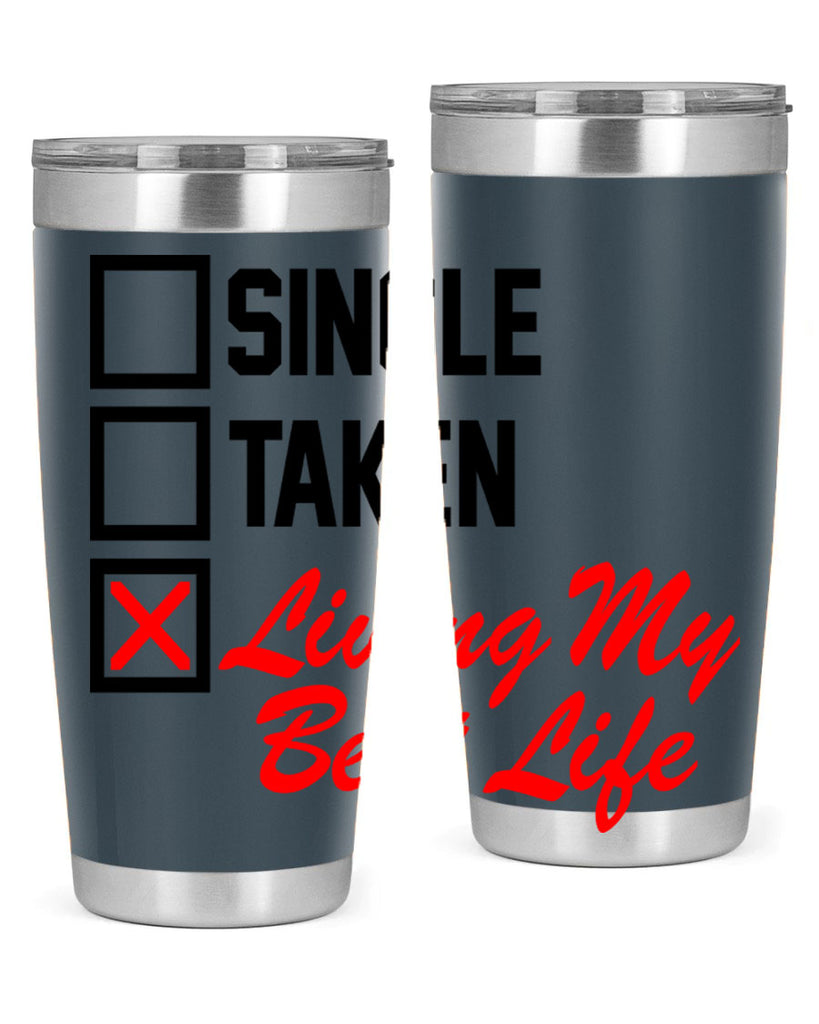 single taken living my best life 34#- black words phrases- Cotton Tank