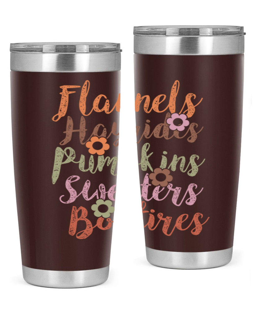 Flannels Hayrides Pumpkins Sweaters Bonfires 185#- fall- Tumbler