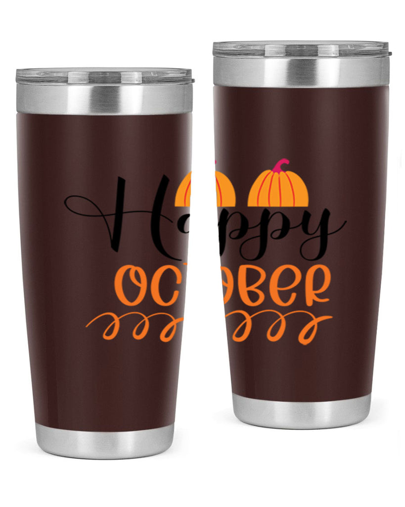 Happy October 238#- fall- Tumbler