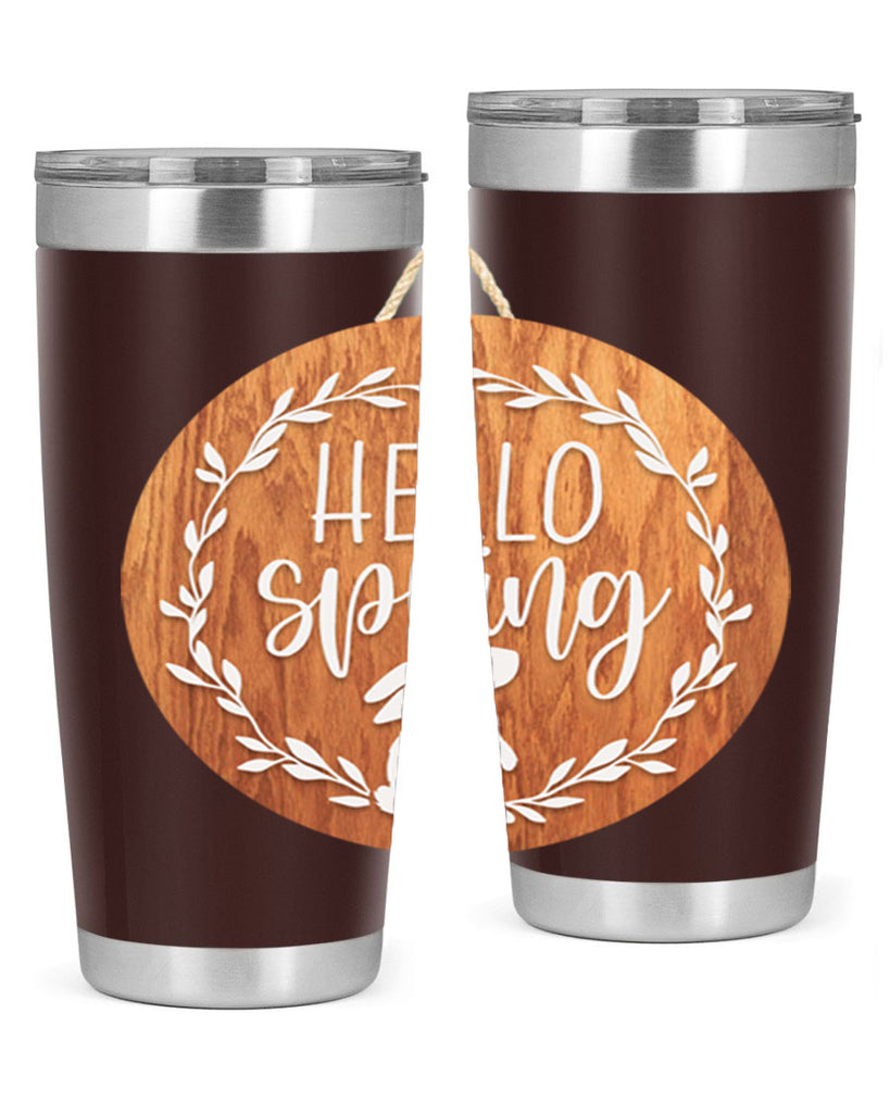 Hello Spring Bunny Wreath Mockup191#- spring- Tumbler
