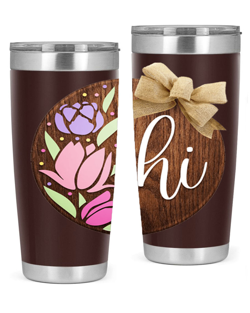 Hi pink flowers Mockup237#- spring- Tumbler