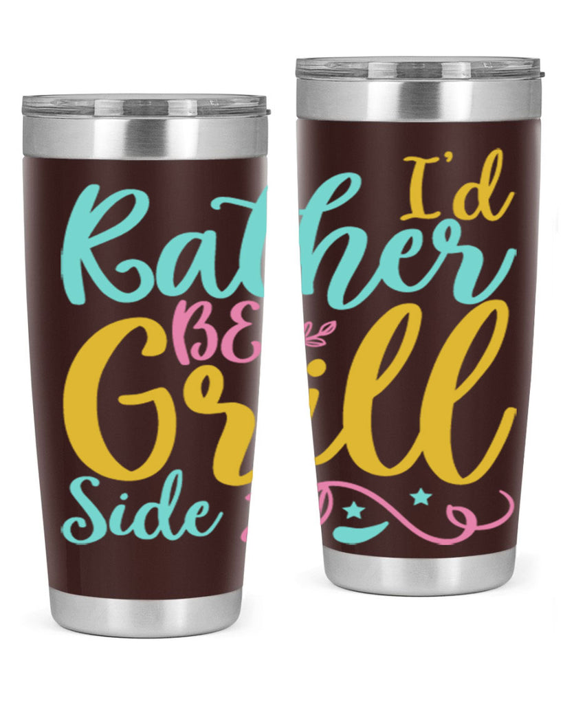 ID RATHER BE GRILL SIDE Style 62#- summer- Tumbler