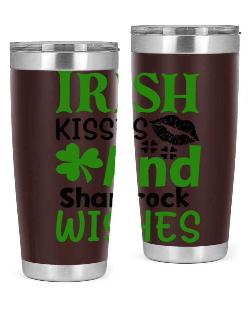 Irish Kisses And Shamrock Wishes Style 156#- St Patricks Day- Tumbler
