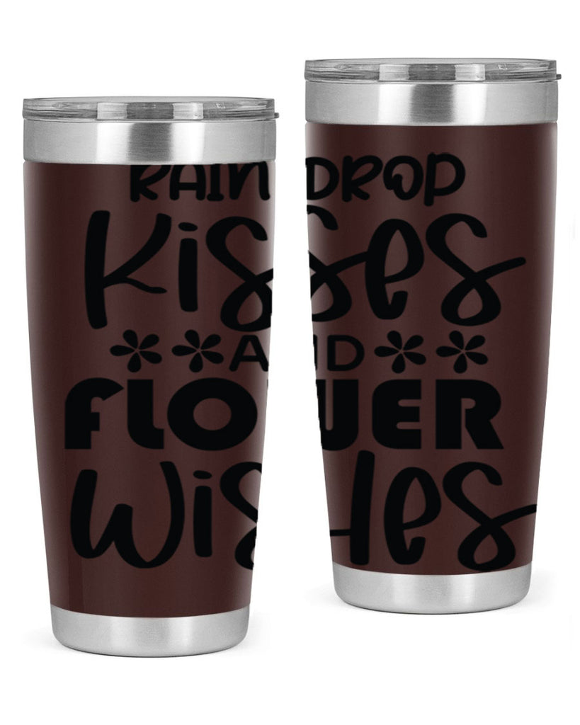 Rain drop kisses and flower 398#- spring- Tumbler