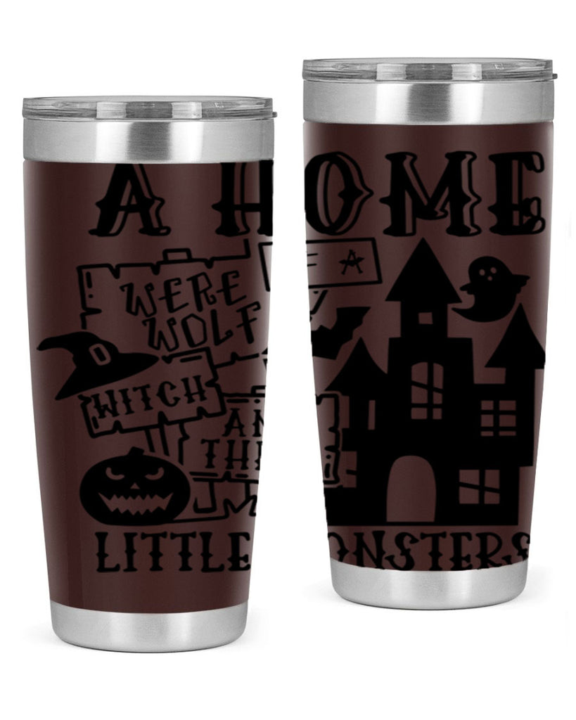 a home of a were wolf witch and their little monsters 96#- halloween- Tumbler