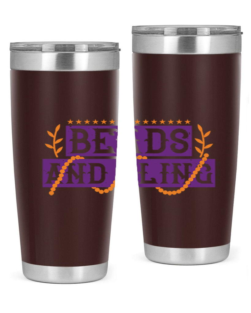 beads and bling 40#- mardi gras- Tumbler
